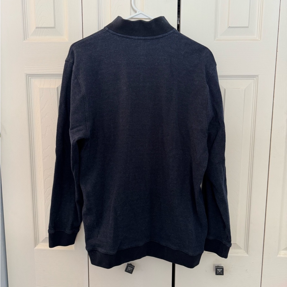 Men's Hart‎ Schaffner Marx 1/4 Zip Cotton Pullover, Navy, Size L - Picture 2 of 10